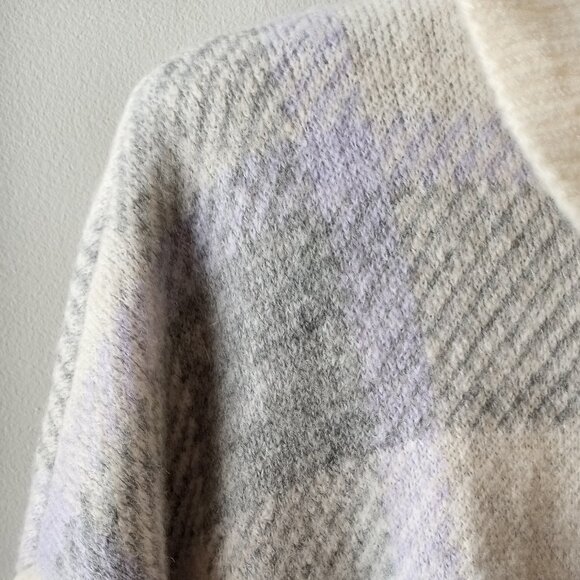 'LOFT' Cowl neck oversized Plaid Sweater Size S NWOT - Picture 10 of 12